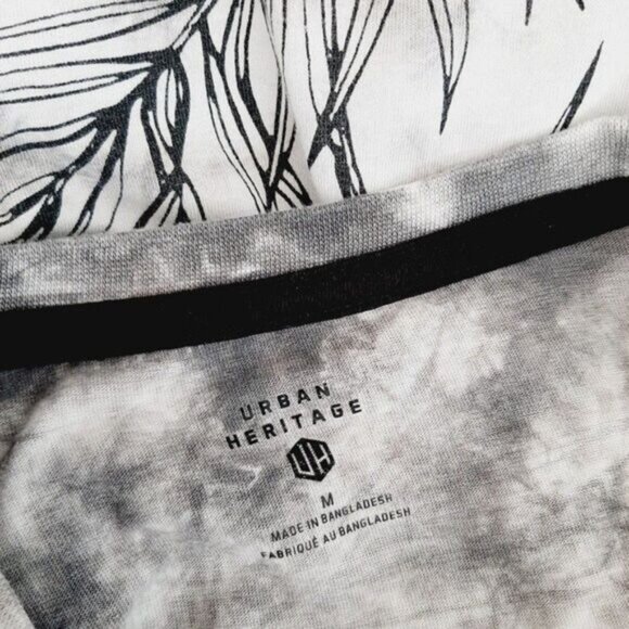 URBAN HERITAGE Crewneck T-shirt Tropical Leaf Print Tie-Dye Men's Sz M - Picture 8 of 9